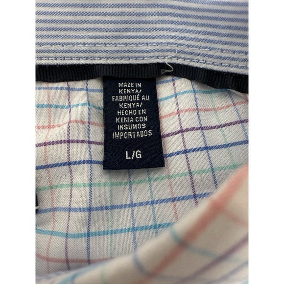 IZOD Performance Comfort Shirt Large Long‎ Sleeve Stretch Button Down Check #59 - Picture 4 of 8